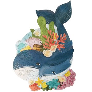 Paulette et sacha puzzle en bois baleine