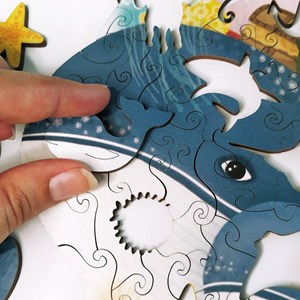 Paulette et sacha puzzle en bois baleine