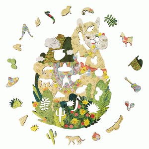 Paulette et sacha puzzle bois lama  ani