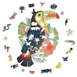 Paulette et sacha puzzle en bois toucan