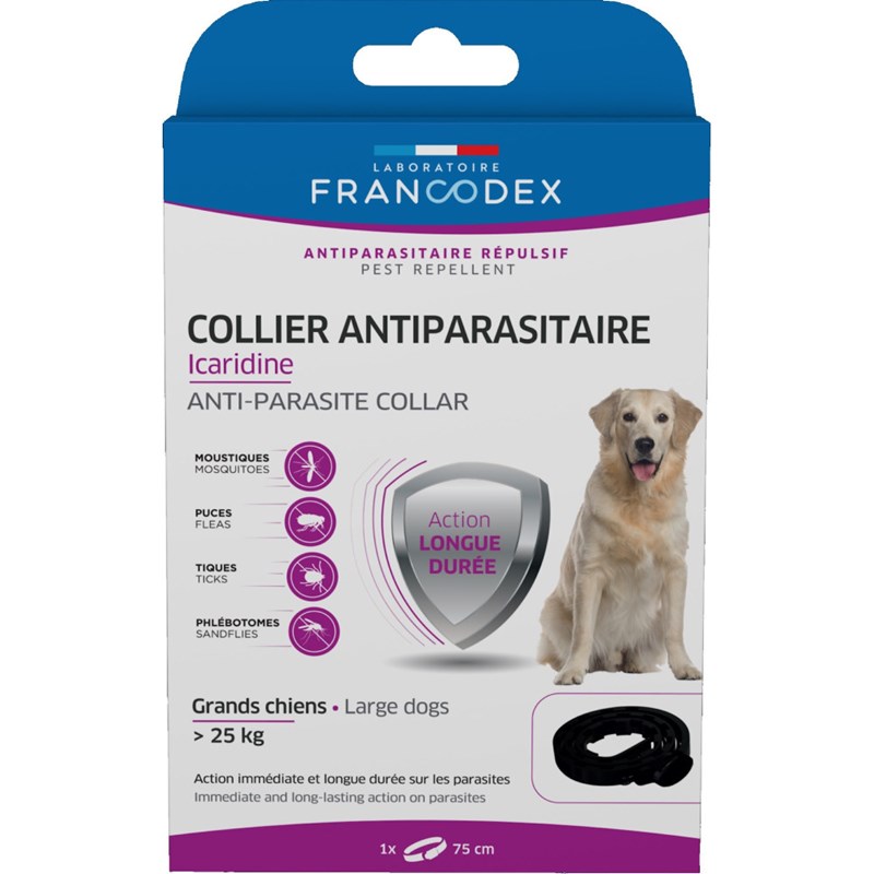 Francodex - Collier antiparasitaire icaridine 75 cm