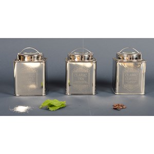 Boîte à café argentée