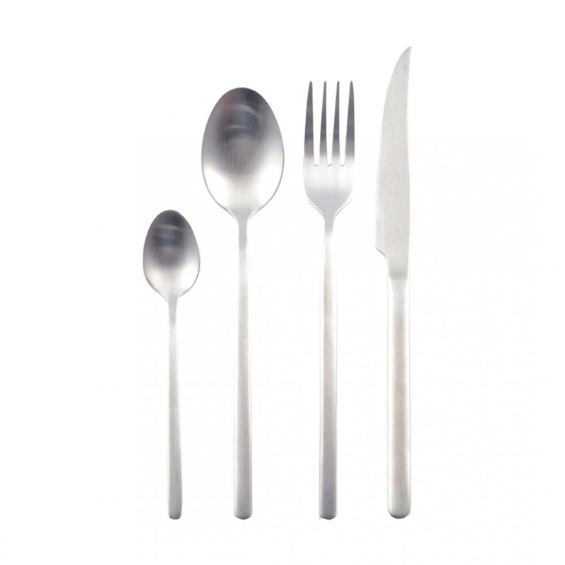 Ménagère 24 pièces argent mat