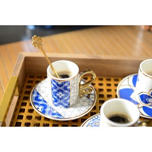 Cuillères dorées trèfle - lot de 6