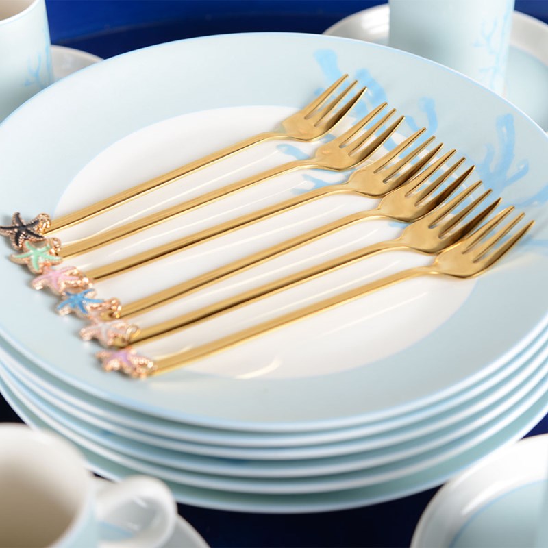 Aulica - Fourchettes à dessert étoile-lot de 6