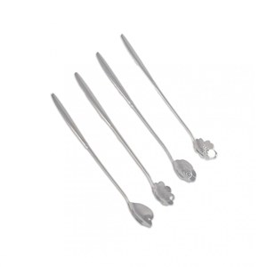 Cuillères argent longue fleur - lot de 4