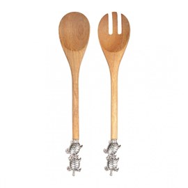 Couverts à salade tortues argent