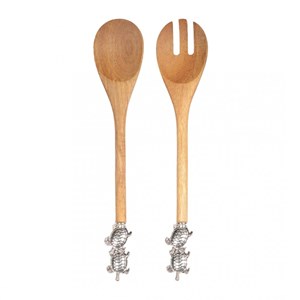 Couverts à salade tortues argent