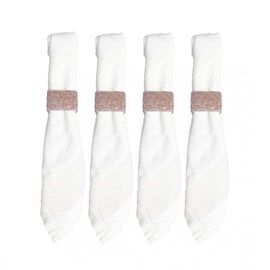 Lot de 4 ronds de serviettes rectangulaires pêche