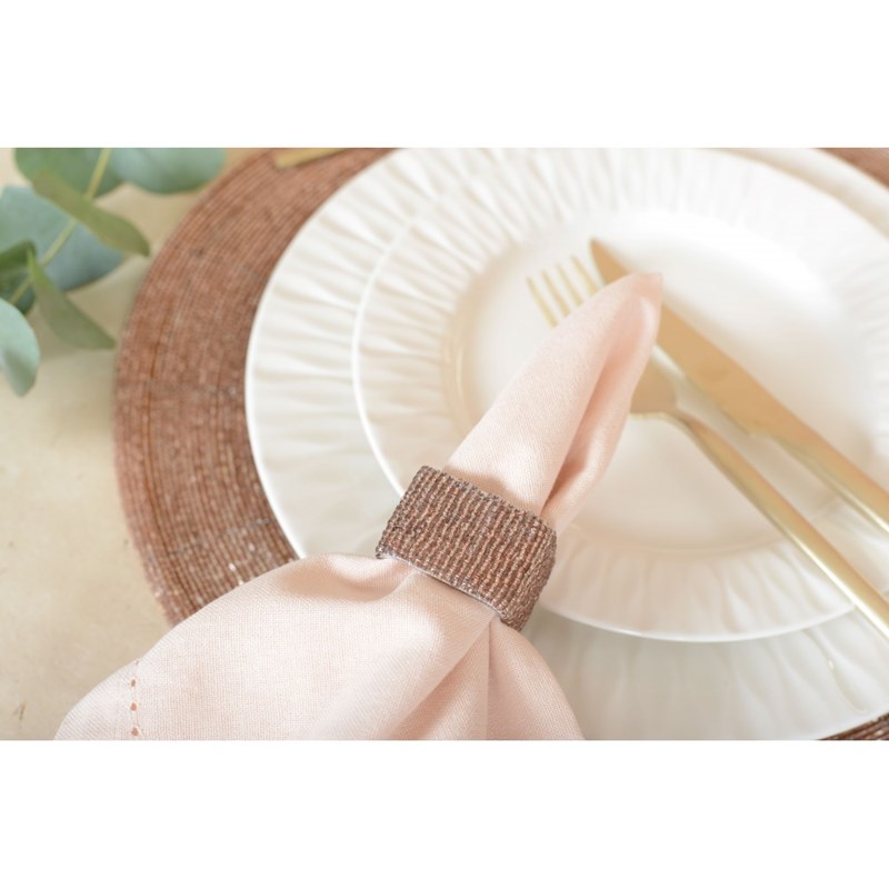 Lot de 4 ronds de serviettes rectangulaires pêche