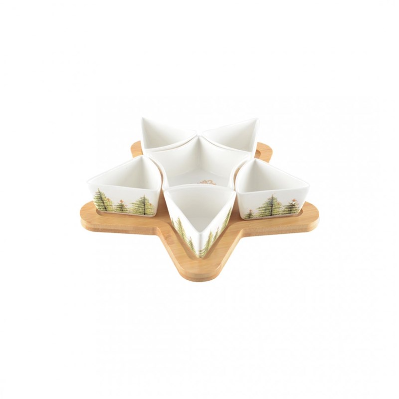 Set apéritif de 6 coupelles sapin