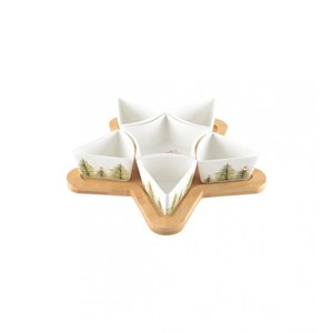 Set apéritif de 6 coupelles sapin