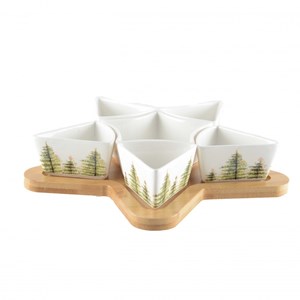 Set apéritif de 6 coupelles sapin