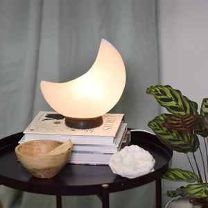 Lampe en cristal de sel blanc - lune