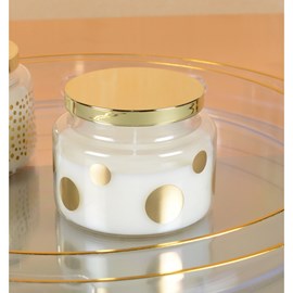 Bougie ronde à points doré parfum sauge