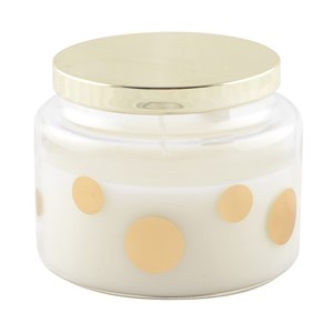 Bougie ronde à points doré parfum sauge