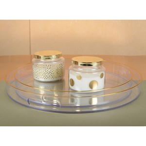 Bougie ronde à petits points dorés sauge