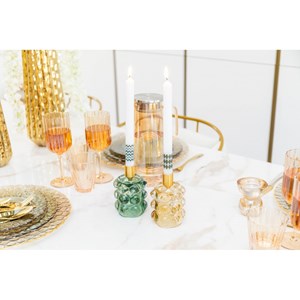 Bougeoirs bulles jaune et vert - lot de 2