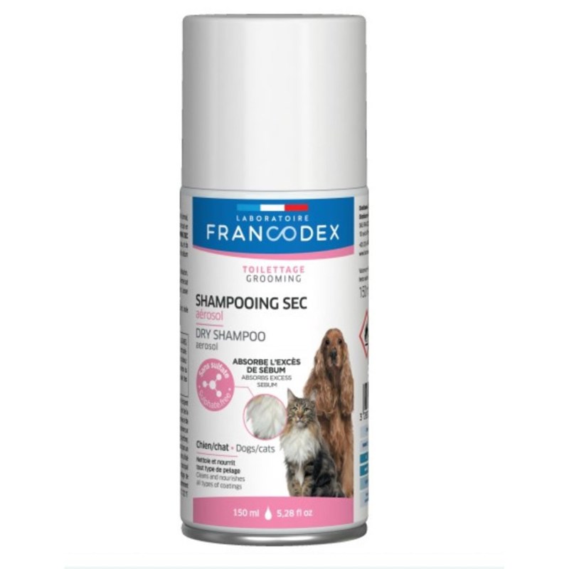 Francodex - Shampooing sec en aérosol 150 ml, pour