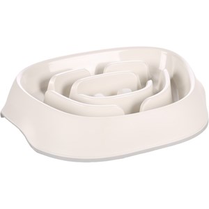 Gamelle anti glouton ovale blanche pour