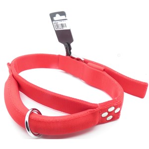 Collier  avec poignée t 75 cm. Rouge po