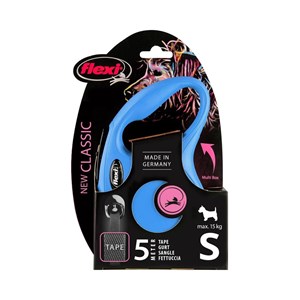 Laisse sangle 5 mètres s max 15 kg bleu