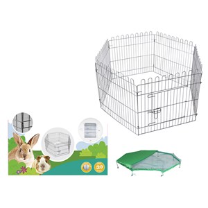 Parc hexagonal avec filet 60 x 60 cm po