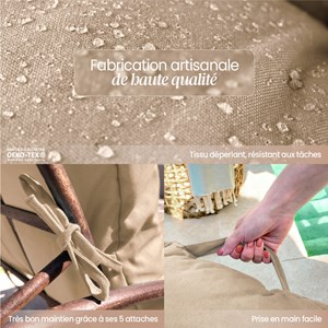 Coussin pour bain de soleil capitonné