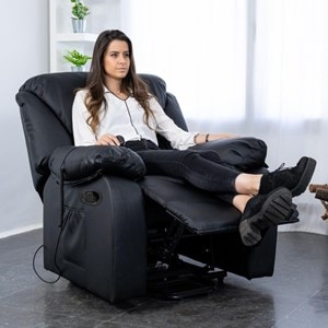 Fauteuil de relaxation massant Noir