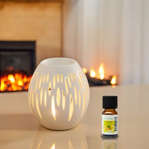 Brûle parfum série céramy ovali blanc