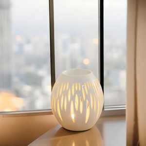 Brûle parfum série céramy ovali blanc