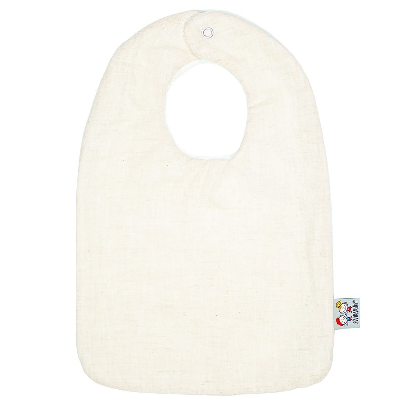 Bavoir+bebe+en+lin+ecru+des+la