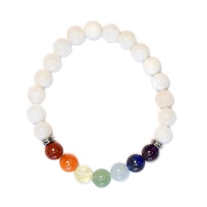 Bracelet 7 chakras pierre de lune 8 mm