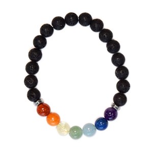 Bracelet 7 chakras pierre de lave 8 mm