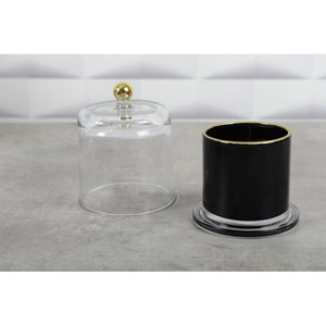 Bougie cloche noir et or parfum tonka