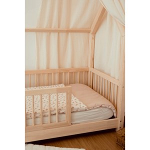 Sac de couchage écru fleuri rose