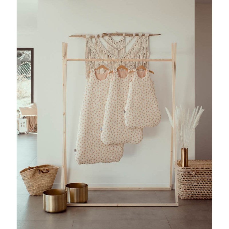 Manufacture des bébés français - Gigoteuse été écru fleurie rose 24-36m