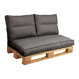 Coussin matelas palette anthracite