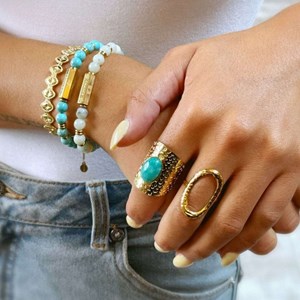 Bague ajustable ovalo – doré