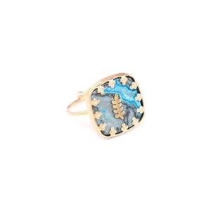 Bague ajustable carré – régalite bleue