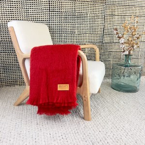 Plaid mohair rouge