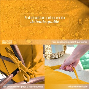 Coussin pour bain de soleil capitonné