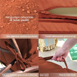 Coussin pour bain de soleil déhoussable
