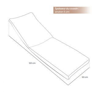 Coussin pour bain de soleil déhoussable