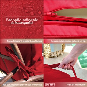 Coussin pour bain de soleil déhoussable