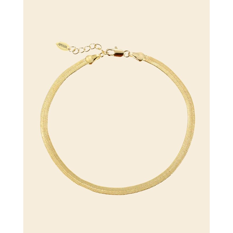 Chaine de cheville serpentine or