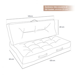 Kit coussins de palette capitonnés