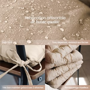 Lot 4 galettes capitonnées pour chaise