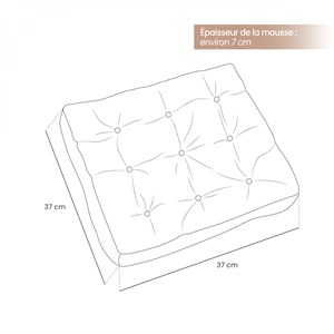 Lot 4 galettes capitonnées pour chaise