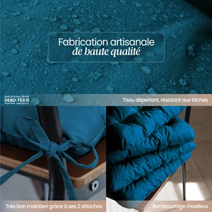 Lot 4 galettes capitonnées pour chaise